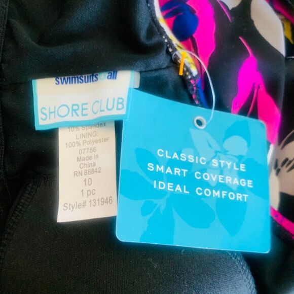 Swimsuits for All Beach Belle Bright Floral Sarong Front Swimsuit Size10 NWT - Picture 8 of 10